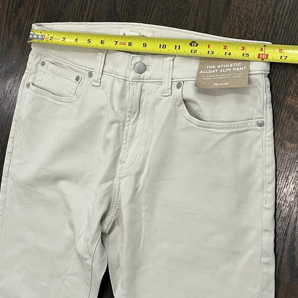 Madewell Athletic All Day Slim Pant Mens 32x34 Form Grey Beige Twill Chino NR446